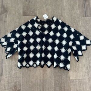 Free People Beach House Crochet top, size xs/s, black and ivory